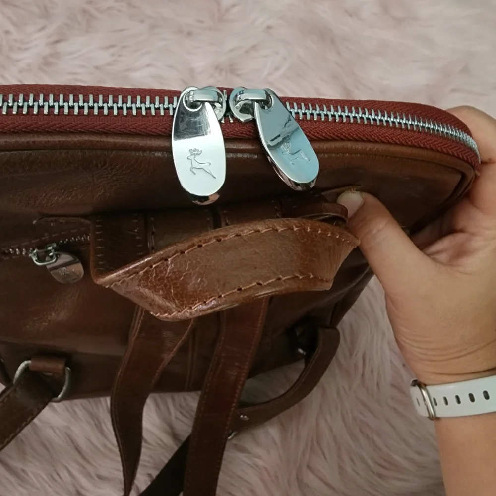 Ashwood Genuine glazed Leather backpack brown tan